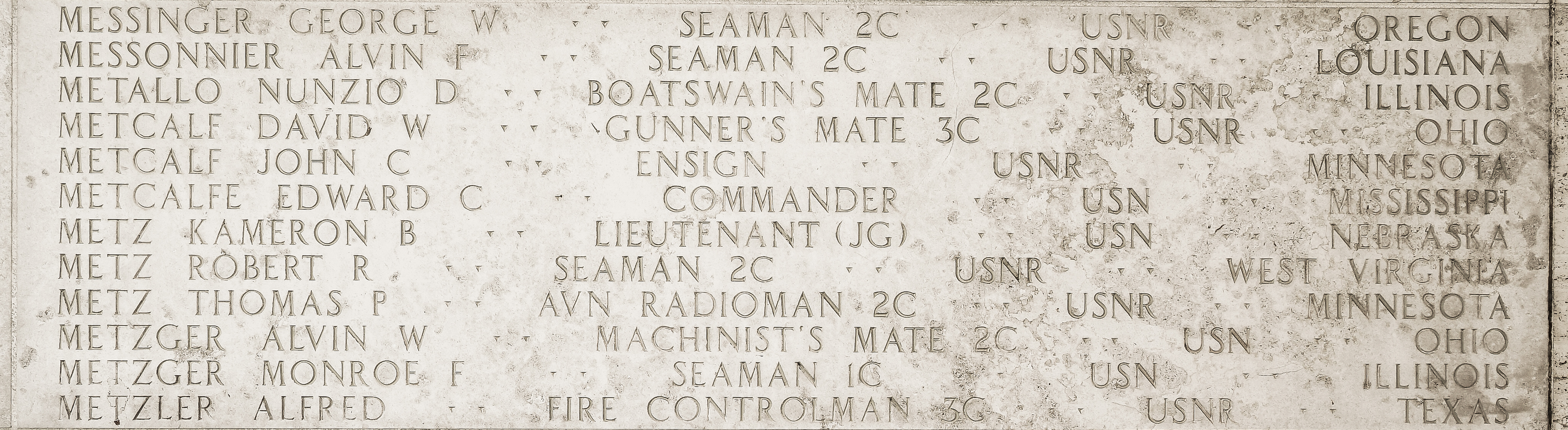 Thomas P. Metz, Aviation Radioman Second Class